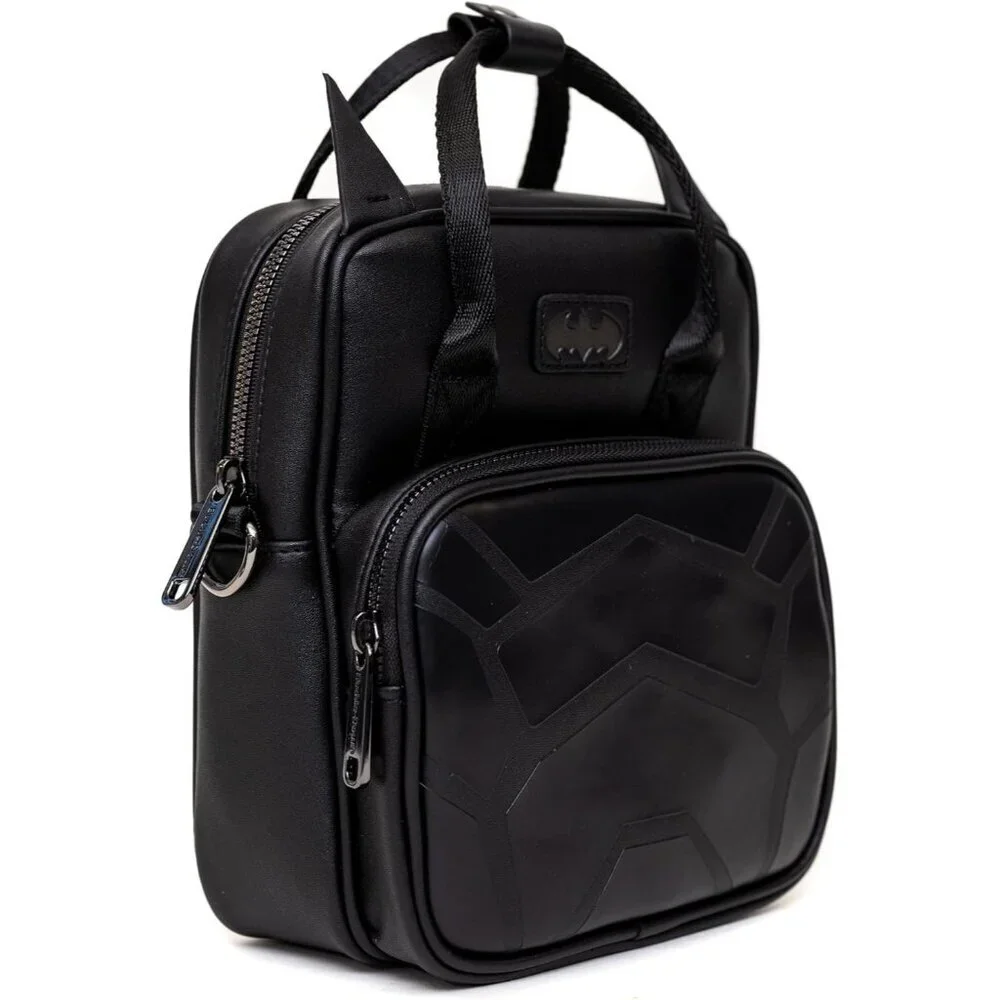 DC Comics Crossbody Bag Vegan Leather Batman Armor Textured Black